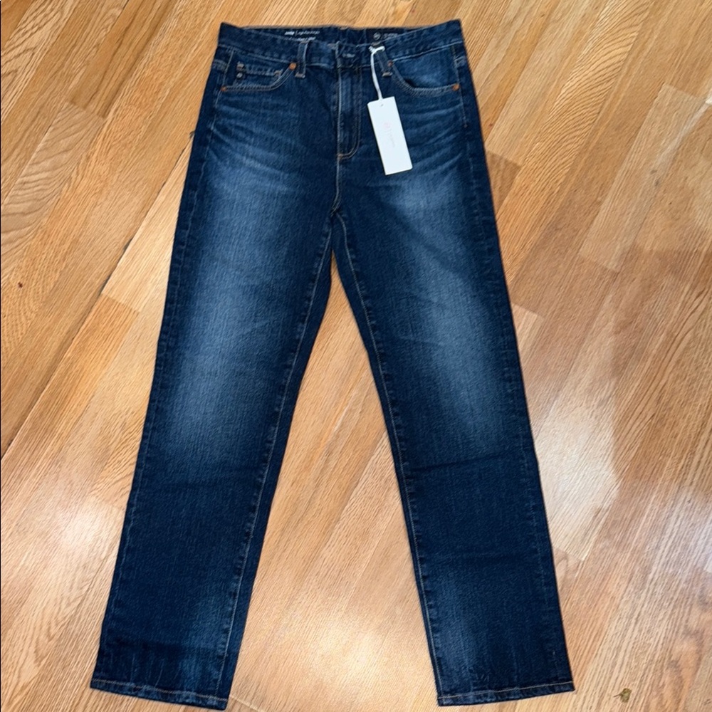 Ag Adriano Goldschmied Blue Straight Jeans